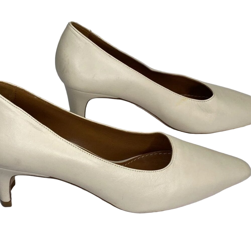 STAUD Wally Leather Pumps – Cream – Women’s Size 9